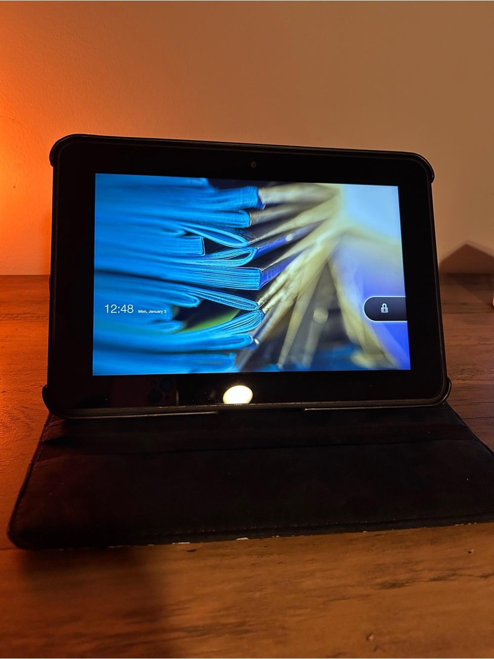 Black Kindle Fire with Protective Case/Stand